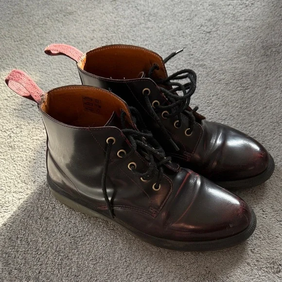 Dr. Martens Burgundy Ankle Boots - Picture 7 of 7